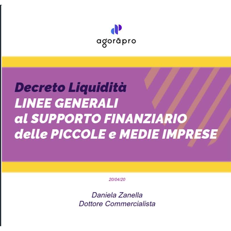 [Video] Decreto Liquidità - Linee generali supporto finanziario a PMI