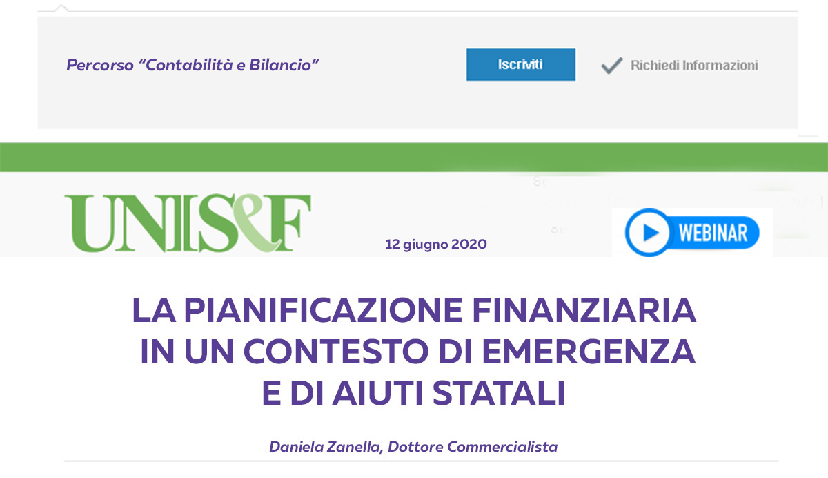 La pianificazione finanziaria in un contesto di emergenza e di aiuti statali