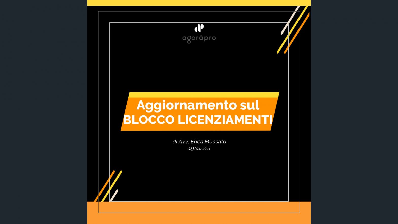 Blocco licenziamenti news gennaio 2021 - Agoràpro